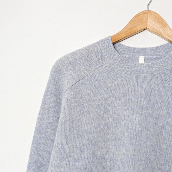 NEW BABATON Luxe Cashmere Crew Sweater Baby Blue Crewneck Wool XS ARITZIA - Picture 10 of 13